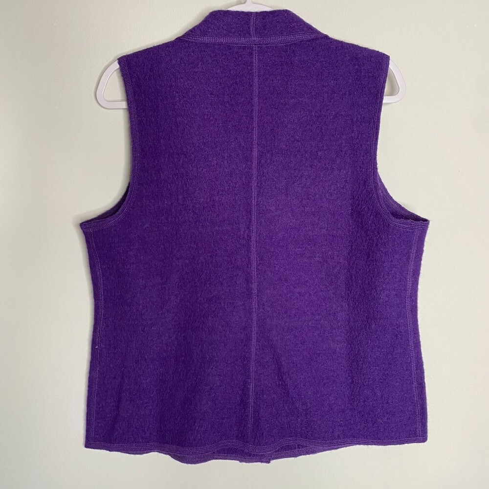 Norm Thompson 100% Wool Purple Button Closure Art-to-Wear Vest Size M - Picture 2 of 9